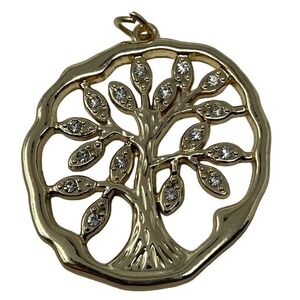 Tree of Life Pendant Gold Tone with‎ Crystal Accents